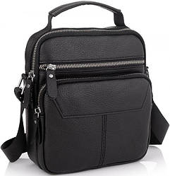 Сумка чоловіча шкіряна Tiding Bag через плече чорна