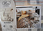Постільна білизна, фланель, євророзмір, простирадло на резинці (ПБ17), фото 2
