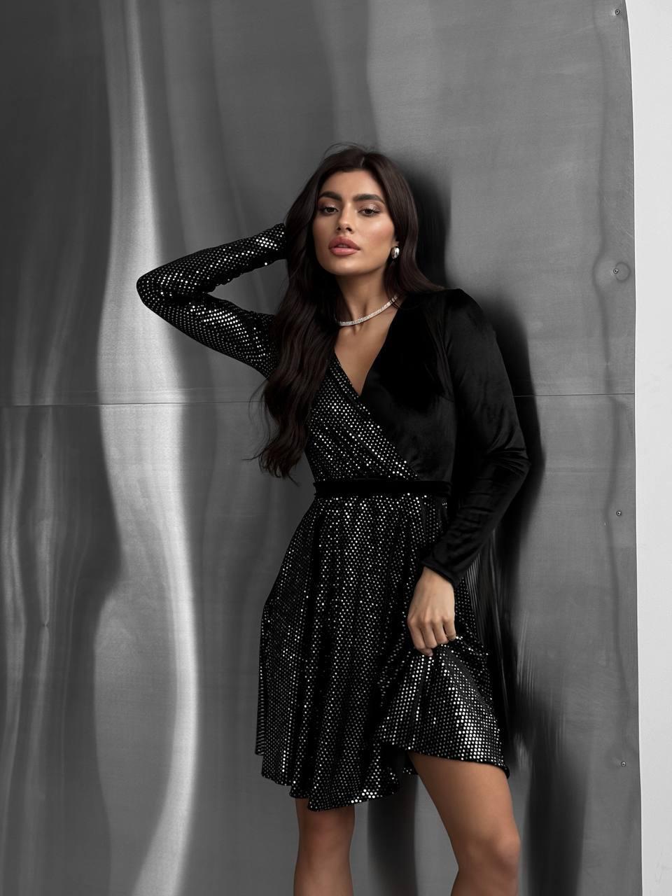 Нарядна святкова оксамитова сукня, фото 1