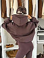 Костюм 2-ка худі oversize + лосини Модель: 771/772-1122 Тканина: тринитка на флісі + дайвінг на флісі Колір: шоколад, чорний, фото 4