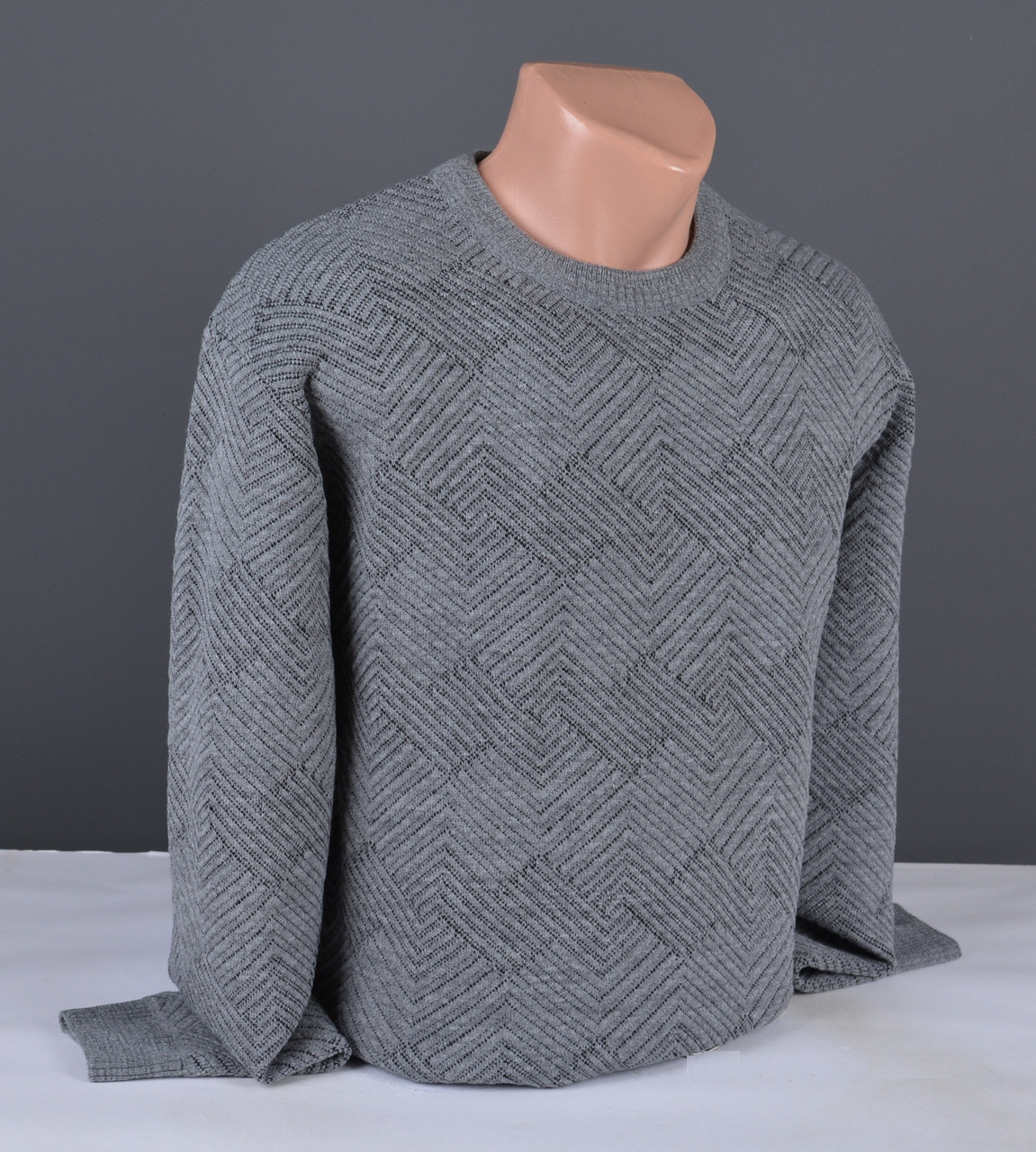 Чоловічий светр великого розміру | чоловічий джемпер сірий Туреччина 7265 Б, фото 1
