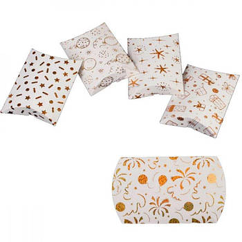 Коробка подарункова картонна Новорічна 5-74754 біла 642593 G-Rich