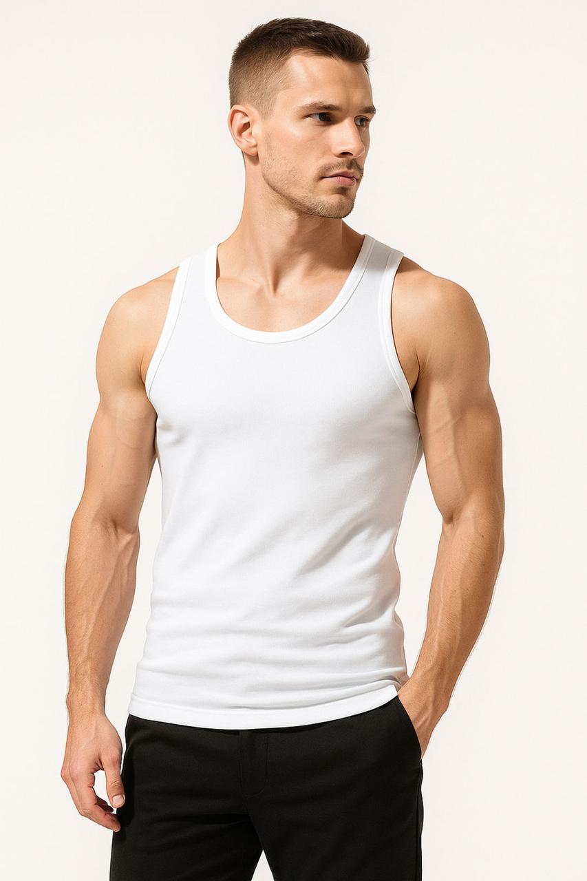 Базова чоловіча майка з 100% бавовни Basic Pac Apmi білий, фото 1