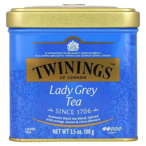 ОРИГІНАЛ! Чай чорний TWININGS  Lady Grey Tea 100г у жестяній банці (Twinings Леді Грей 100г)