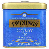 ОРИГІНАЛ! Чай чорний TWININGS  Lady Grey Tea 100г у жестяній банці (Twinings Леді Грей 100г)