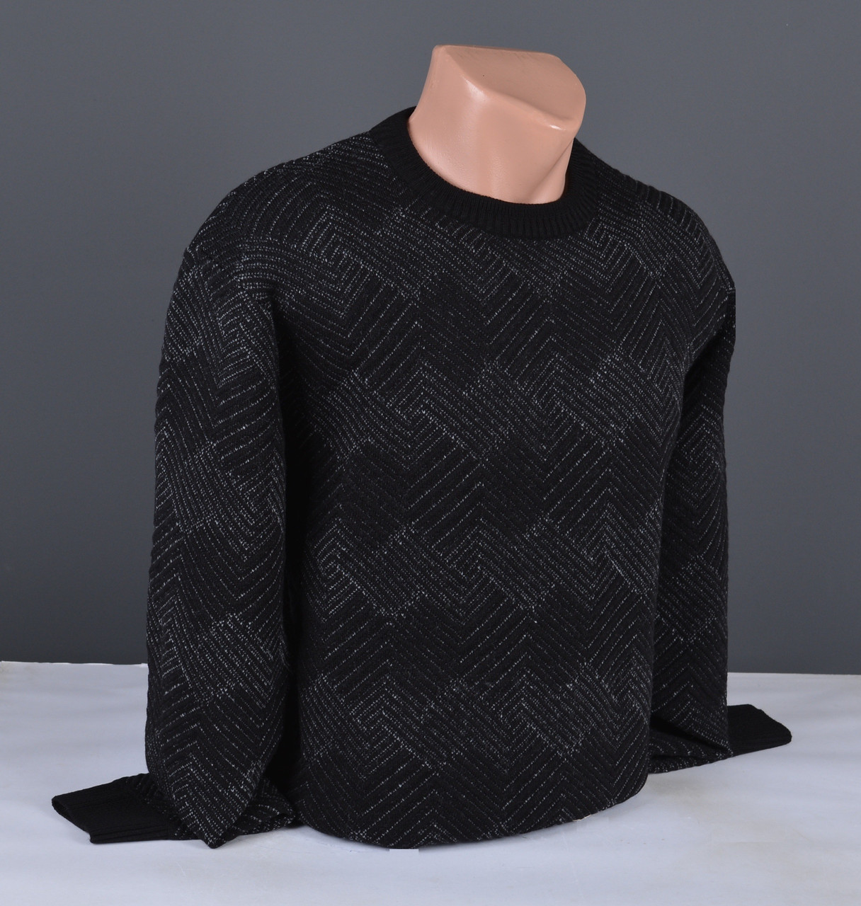 Чоловічий светр великого розміру | чоловічий джемпер чорний Туреччина 7266 Б, фото 1