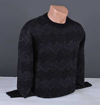 Чоловічий светр великого розміру | чоловічий джемпер чорний Туреччина 7266 Б