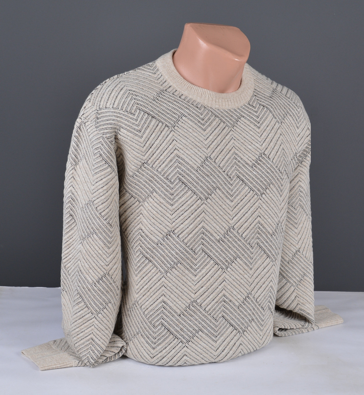 Чоловічий светр великого розміру | чоловічий джемпер бежевий Туреччина 7267 Б, фото 1