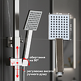 Душова система з нержавіючої сталі з тропічним верхнім і ручним душем, душова система зі змішувачем, фото 2