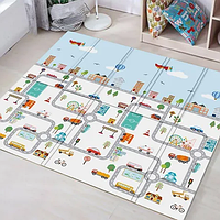 Дитячий розвивальний двобічний килимок (200х180 см) Горінець і Океан/Ігровий складаний термокилимок для дітей