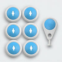 Заглушки для розеток від дітей, набір 6 шт, пластикові, 2x3 см, з ключем-виймачем