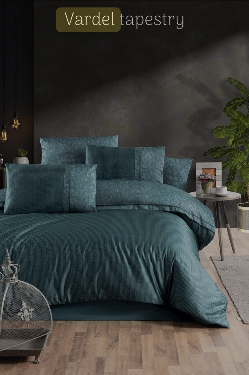 Постільна білизна сатинова La Romano Premium 300 TC євро розмір Vardel tapestry, фото 1