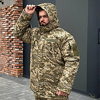 Тактическая куртка бушлат пиксель на Omni-Heat зимняя полевая куртка армейская рипстоп качественная штурмовая