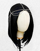 Вишукана, довга тіара "Silviya Minimal" прикраса ланцюжок на голову - срібляста Aushal Jewellery