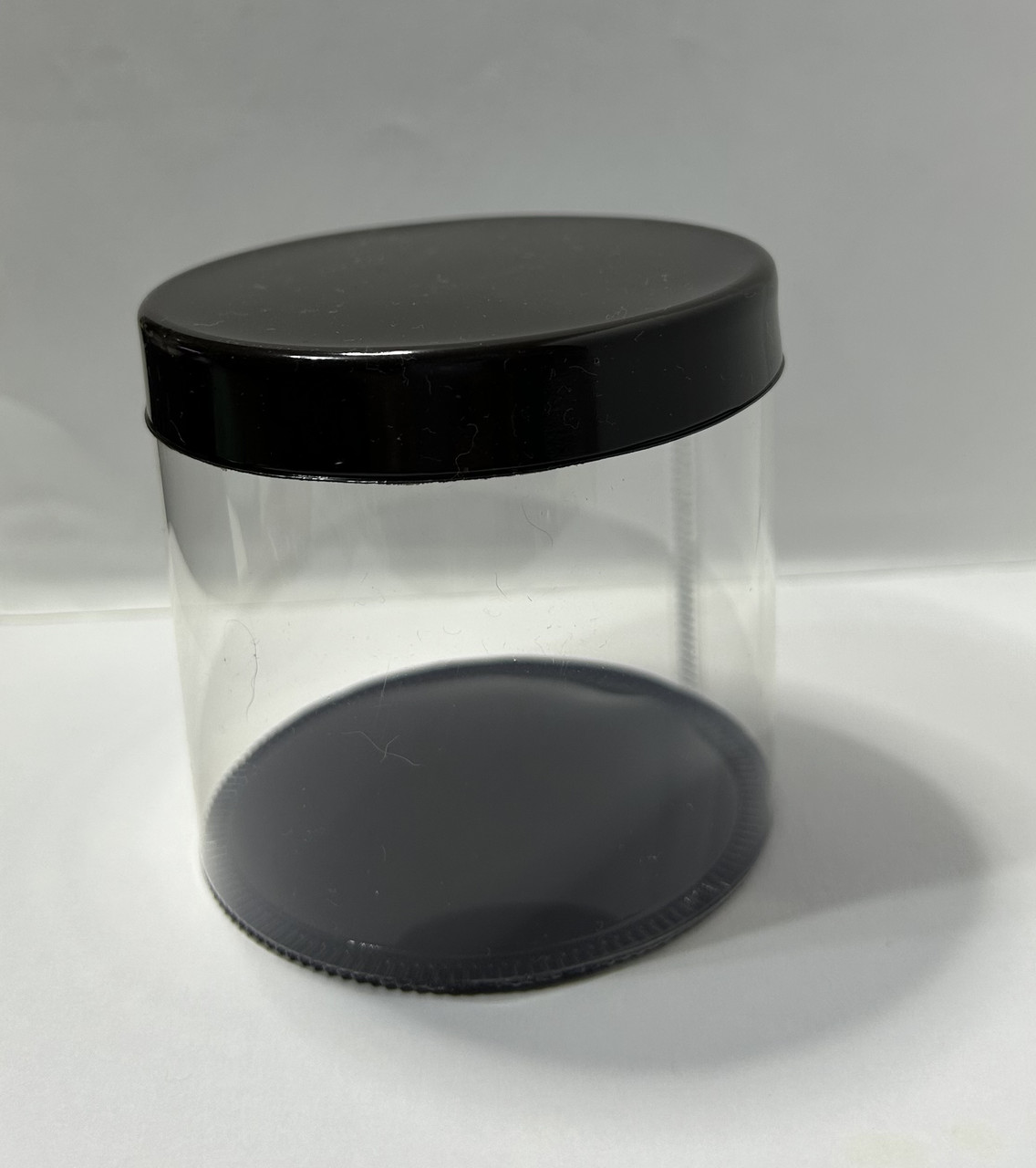 Тубус пластиковий 80х75 мм харчовий Прозорий з коричневою кришкою та дном, фото 1