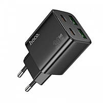 Мережевий зарядний пристрій HOCO N56 Fundador four-port PD30W (2С2А) charger Black, фото 2