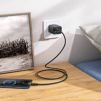 Мережевий зарядний пристрій HOCO N56 Fundador four-port PD30W (2С2А) charger Black, фото 6