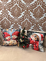 Наволочки новогодние велюровые 45х45 см