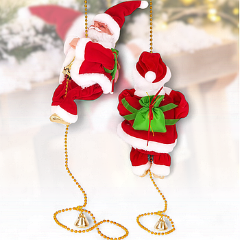 Новорічна музична іграшка Дід Мороз карабкається за ланцюжком CX-9