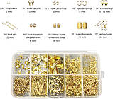 Набір для виготовлення біжутерії (золотий) – 12 видів аксесуарів, інструменти, фото 2
