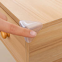 Дитячий захист на кути меблів, комплект 4 шт, ПВХ (Прозорі куточки від гострих країв столу)