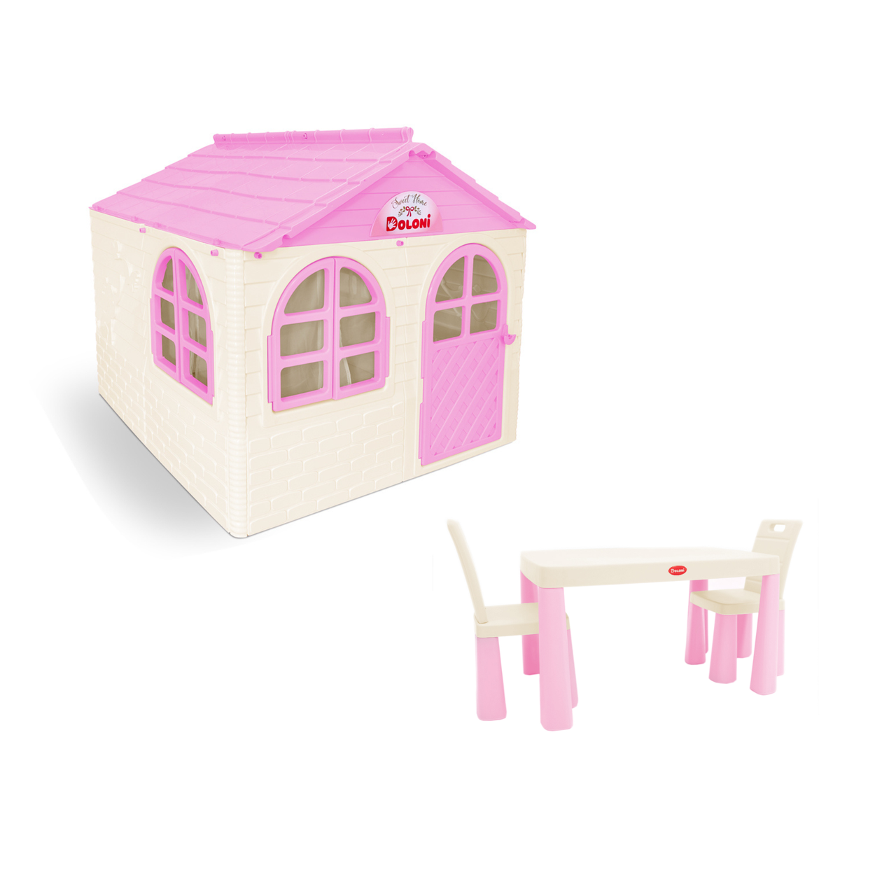 НАБІР Середній ігровий будиночок зі шторками і столик з двома стільчиками ТМ Doloni, фото 1