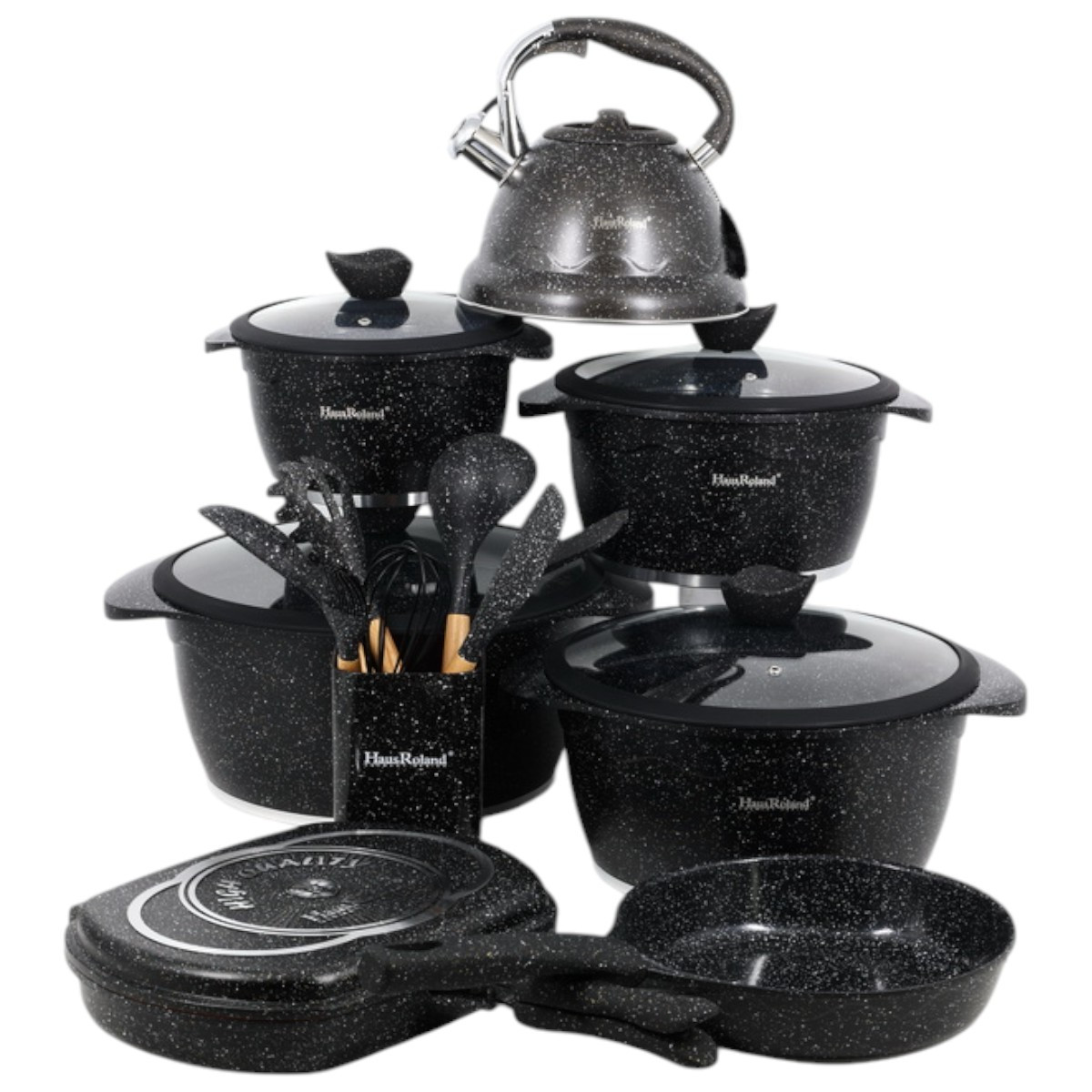 Набір посуду Haus Roland 20 предметів з антипригарним мармуровим покриттям (146-1 HR)