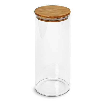 Банка з бамбуковою кришкою 1.7 л, скло, розмір 10×25 см (R10871-25)