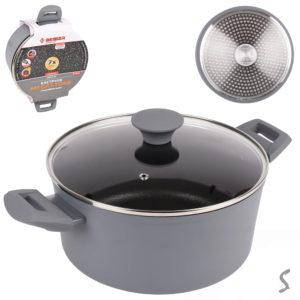 Каструля лита мармурова "Megastone" з кришкою та індукційним дном, 4.3 л (10372-24)