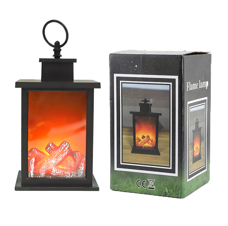 Нічник лампа з імітацією полум'я 25 см працює від 3 батарейок, декоративний LED-світильник на подарунок, фото 1