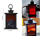 Нічник лампа з імітацією полум'я 25 см працює від 3 батарейок, декоративний LED-світильник на подарунок, фото 4