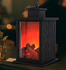 Нічник лампа з імітацією полум'я 25 см працює від 3 батарейок, декоративний LED-світильник на подарунок, фото 3