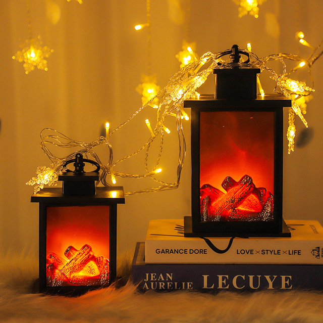 Ночник камин 25 см с эффектом живого огня