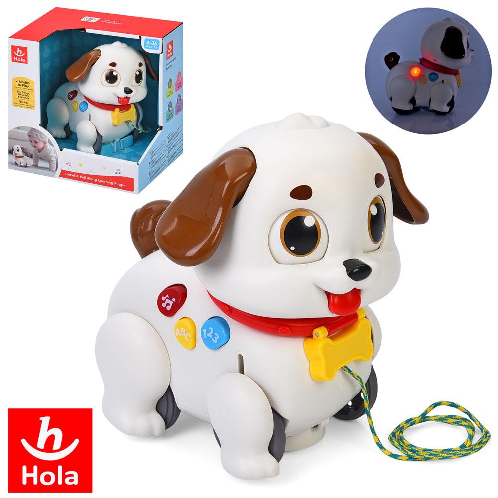 Іграшка-собака каталка, їздить, музична, зі світлом, рухається голова, очі та вушка, 2 режими гри (HE9977), фото 1