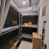 Ліжко металеве 3 ярусне армійське 2000х800х2500мм Чорне Kompred OL903/1 основа спального місця - мет. трубки, фото 7