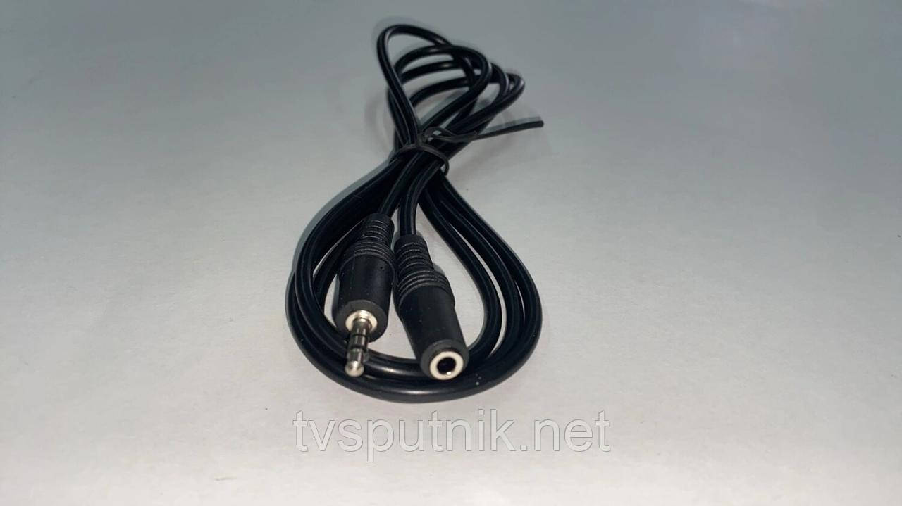 Аудіокабель 3.5 мм (штекер-гноздо) — подовжувач стереозвуку, 1.5 м