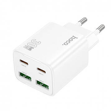 Мережевий зарядний пристрій HOCO N56 Fundador four-port PD30W (2С2А) charger White