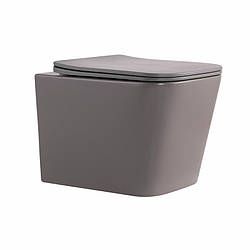 Унітаз підвісний Tern Ultra Quiet 490×365×325 мм, Stone Grey, із сидінням Slim Duroplast/Soft-close/Quick Release