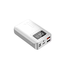 Повербанк Warmsof 10000mAh 2xUSB 1хType-C + Lightning з LED-дисплеєм Білий