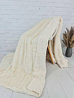 Плед двосторонній штучний овчина Карта, Кремовий, 200х220