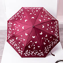 Парасолька напівавтомат з принтом міцна з поліестеру діаметр 97 см Червона HP-23-2R