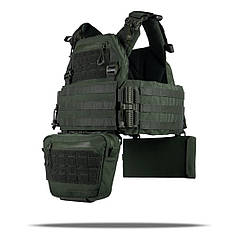 Комплект плитоноска Kiborg Gen.2 + 2 підсумки з балістичним захистом 2 класу — Хакі