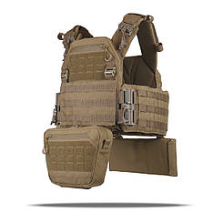 Комплект Плитонока Kiborg GU Gen.2 з двома підсумками та захистом 1 класу Койот