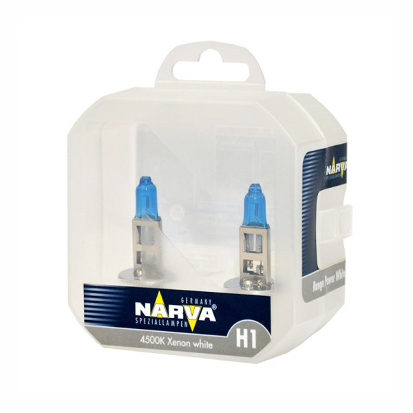 Комплект галогенових ламп NARVA 48641 TWIN SET H1 12V 55W RANGE POWER WHITE, фото 1
