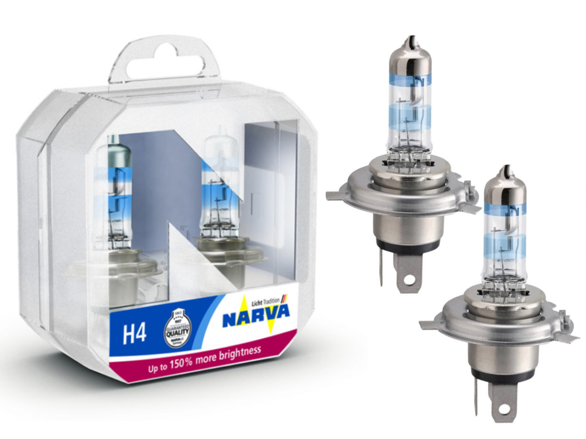 Комплект галогенових ламп Narva H4 12V 60/55W P43T-38 Range Power +150% (480692100) 2pcs/set, фото 1