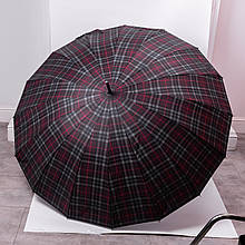 Класична парасолька-тростина напівавтомат з поліестеру 16 спиць діаметр 117 см Червона HP-23-4R