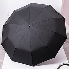 Парасолька автоматична з дерев'яною ручкою класична з поліестеру діаметр 116 см Чорна HP-23-8B