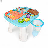 Ходунки 994 3в1: стіл, бізіборд, піаніно з підсвіткою, кульки та ігри для розвитку малюка, фото 7