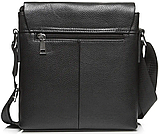 Чоловіча шкіряна сумка-месенджер, барсетка на одне плече 22x26x6 Tiding Bag 75-5271 чорна, фото 5