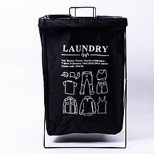 Кошик для білизни на підставці 36×32×52 (см) м'який Чорний HP-41-11B